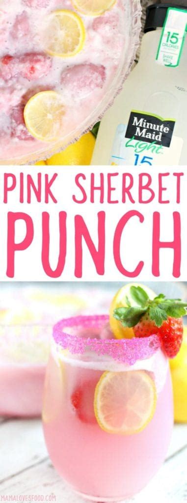 Pink Sherbet Punch Strawberry Lemonade Mama Loves Food