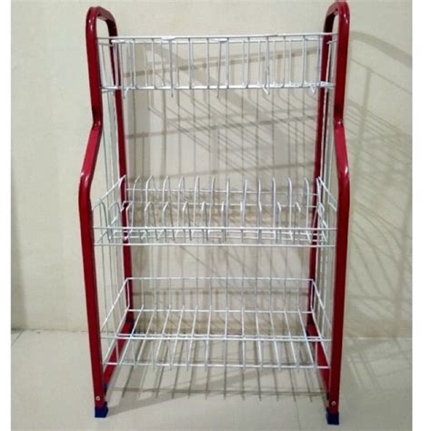 Jual RAK PIRING 3 SUSUN DENGAN GELAS RPL 03 LENGKUNG RAK DAPUR RAK