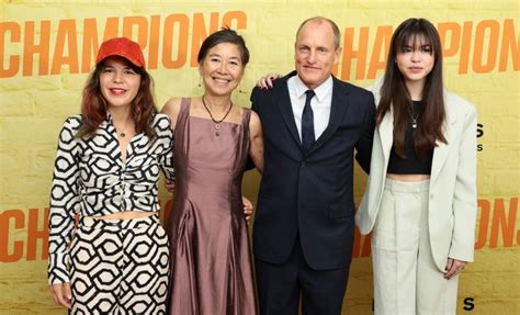 Woody Harrelson Walks 'Champions' Red Carpet With Wife And Daughters