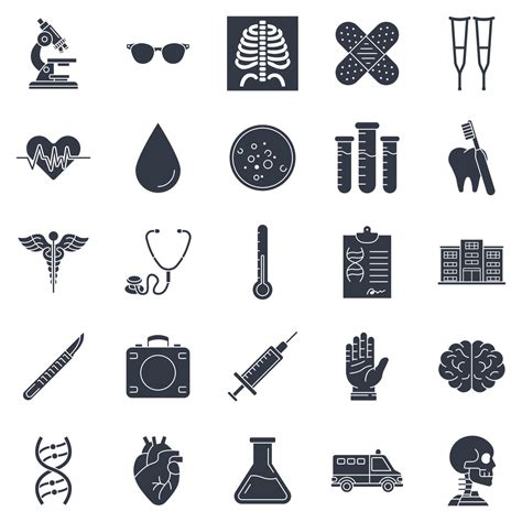 medical science icons set, Included icons as Stethoscope, Wheelchair ...