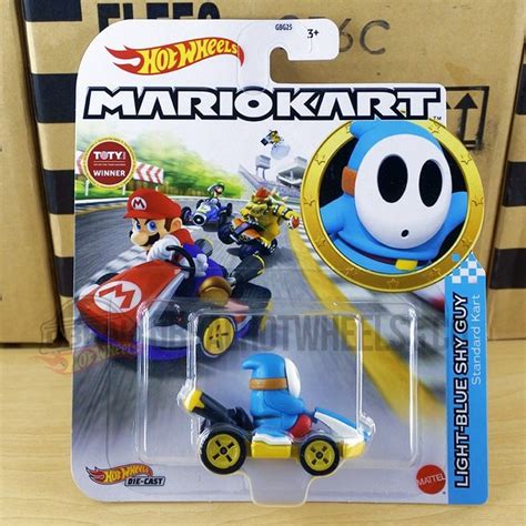 Jual Hot Wheels Mario Kart Light Blue Shy Guy Standard Kart Shopee Indonesia