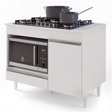 Balc O Multiuso Para Cooktop Bocas Georgia Branco Lumil M Veis