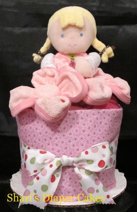 Pretty In Pink Doll 1 Tier Diaper Cake Baby By Sharikayskreations