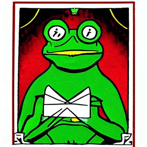 Tarot Card Portrait Pepe Frog Stable Diffusion OpenArt