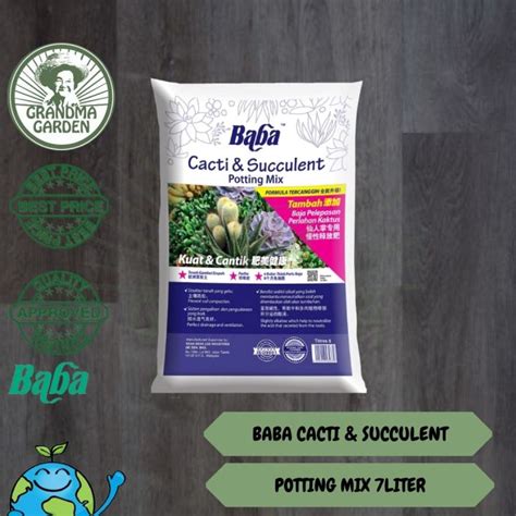 BABA CACTI SUCCULENT POTTING MIX 7L CACTUS SOIL TANAH POKOK