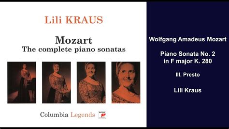 Wolfgang Amadeus Mozart Piano Sonata No In F Major K Iii