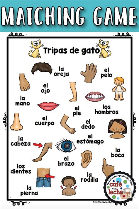 Body Parts Game In Spanish Tripas De Gato De Las Partes Del Cuerpo Language Learning