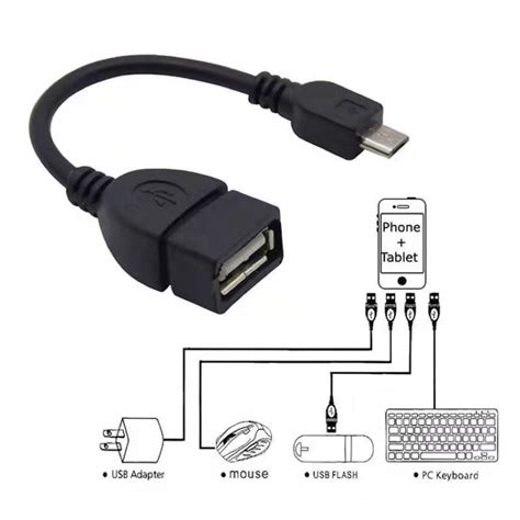 Otg Cord Mobile Phone Otg Connector Kit Micro Usb Male To Usb Female Shopee Philippines