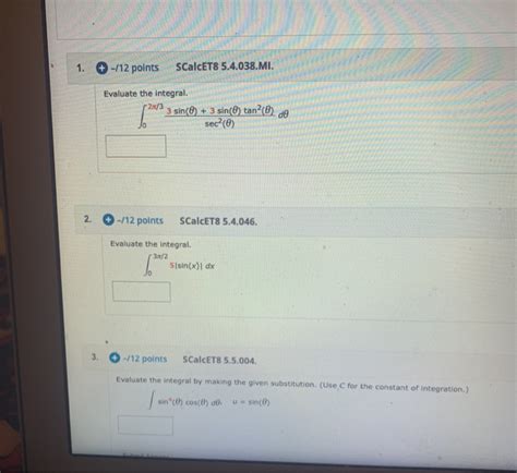 Solved Points Scalcet Mi Evaluate The Chegg