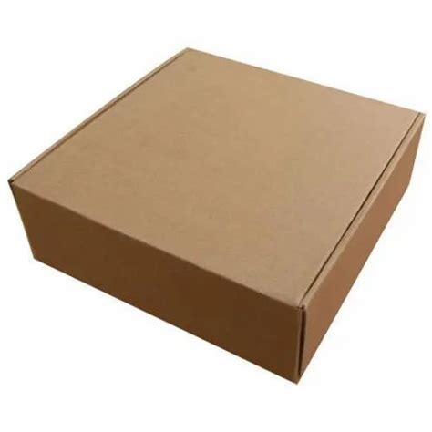 Brown Square Corrugated Packaging Box Ply 3 Size 230x145x85 Mm At