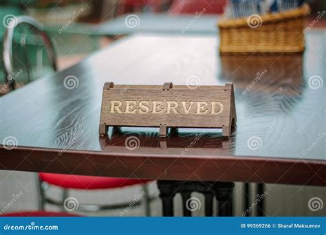 Reserved Plate on Table on a Restaurant or Cafe Stock Photo - Image of ...