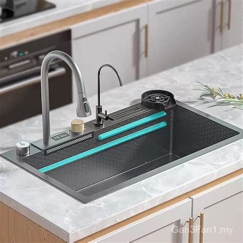 Left Side Draining Knife Holder Honeycomb Flying Rain Waterfall Sink