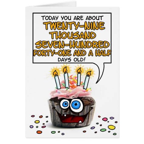 Happy Birthday Cupcake 81 Years Old Greeting Card Zazzle