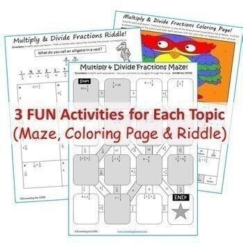 Th Grade Math Mazes Riddles Coloring Page Bundle Print And Digital