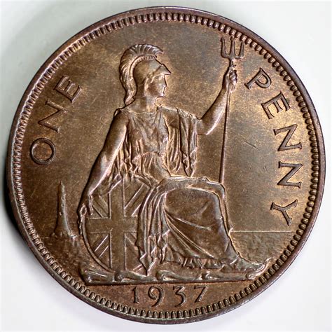 1937 GEORGE V ONE PENNY GOOD UNC P66