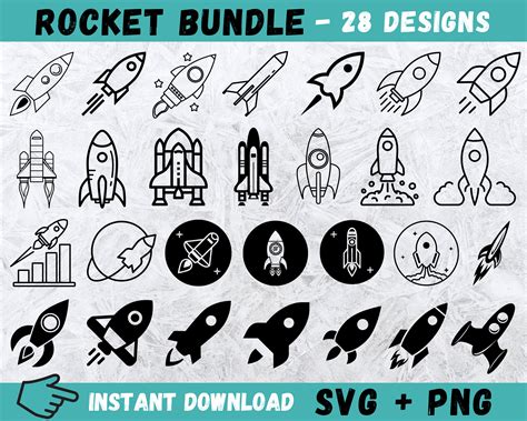 Rocket SVG Bundle Space Rocket Svg Space Craft Svg Shuttle Etsy