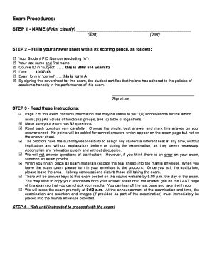 Fillable Online Bmb Natsci Msu Exam Procedures Bmbnatscimsuedu Bmb