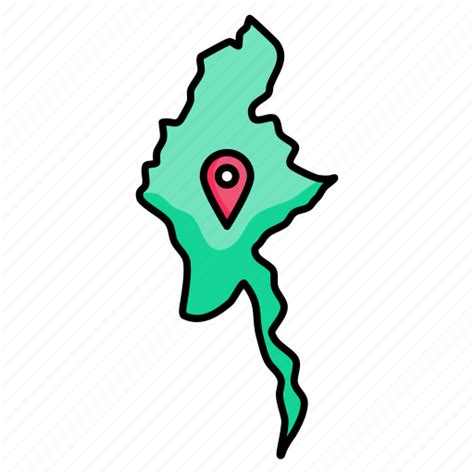 Myanmar Map Icon Download On Iconfinder On Iconfinder