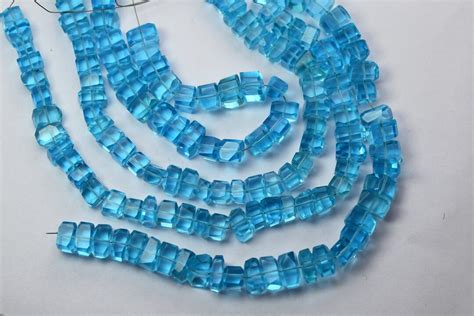 Inch Strand Sky Blue Hydro Quartz Faceted Fancy Nuggets Shape Size