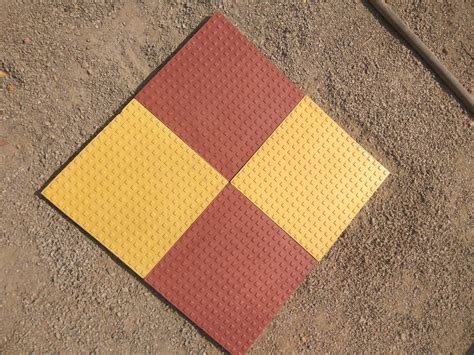 Red And Yellow Square Cement Parking Chequered Tiles Size 2x2 Feet