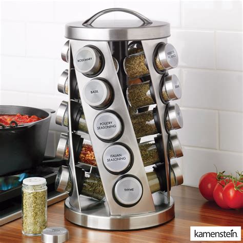 Kamenstein Stainless Steel 20 Jar Revolving Spice Rack Wi