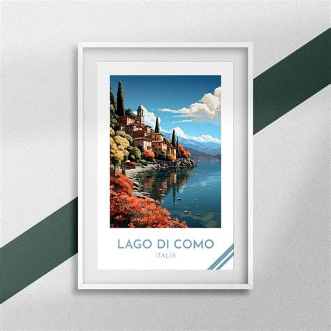 Lake Como Poster Italy Print Como Frame Lake Como Art Italy Travel