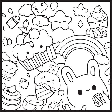 Kawaii Coloring Page For Kids 15907151 Vector Art At Vecteezy