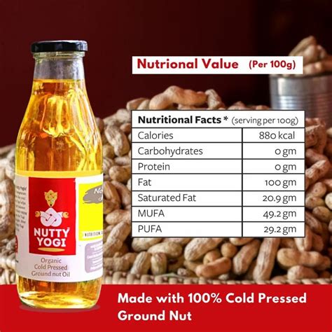 Nutty Yogi Cold Pressed Groundnut Oil Packaging Size 1000 ML At Rs