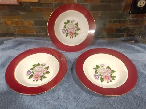 Homer Laughlin Cavalier Egg Shell Set Of Floral In Bowls Ebay