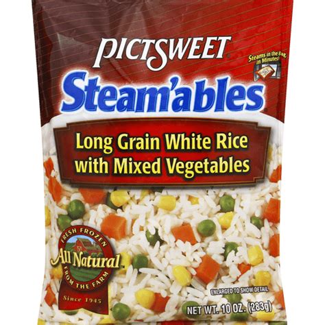 Pictsweet Steam Ables White Rice With Mixed Vegetables Long Grain