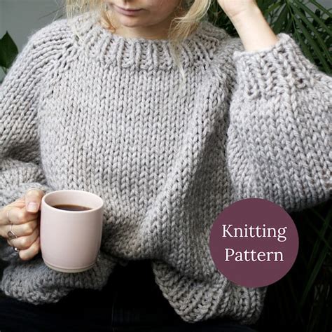 Super Chunky Jumper Knitting Pattern Your New Favourite Etsy