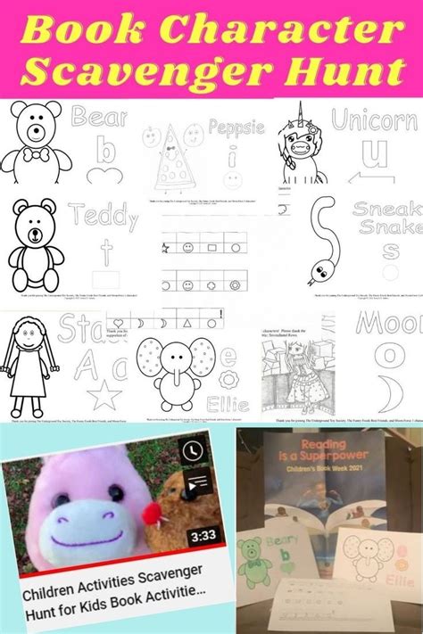 Scavenger Hunt With Book Characters For Active Kids