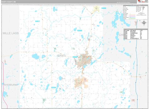 Isanti County Wall Map Premium Style