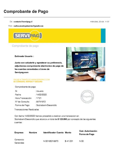 Comprobante De Pago Pdf