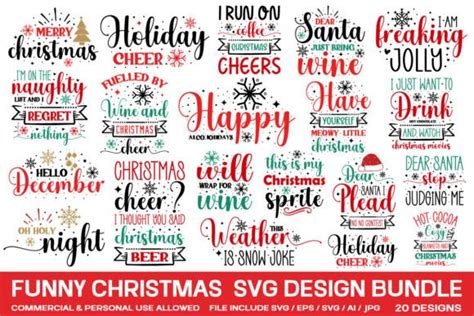 Funny Christmas Svg Bundle Christmas Svg Graphic By Gatewaydesign