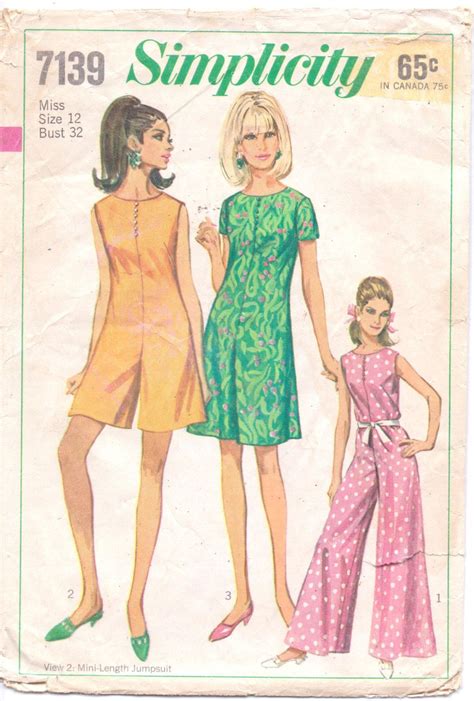 S Simplicity Sewing Pattern Womens Mod Pantdress Romper Or