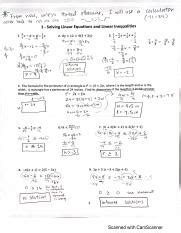 Solving Linear Equations And Inequalities Guide Course Hero