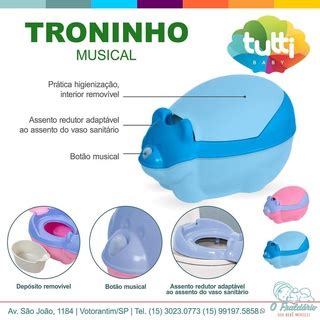 Troninho Pinico Infantil Musical Azul E Rosa Porquinho Tutti Baby Bebes