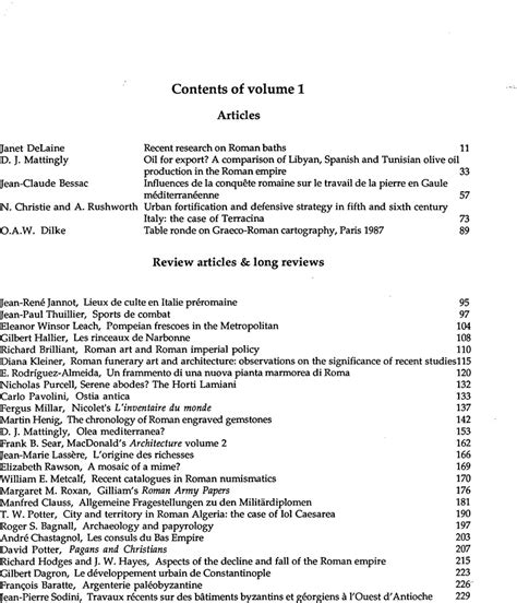 Front Matter And Table Of Contents Journal Of Roman Archaeology