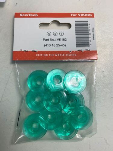 Green Bobbins 10 Pcs For Husqvarna Viking Sewing Machines Part 413 18 25 45 Ebay