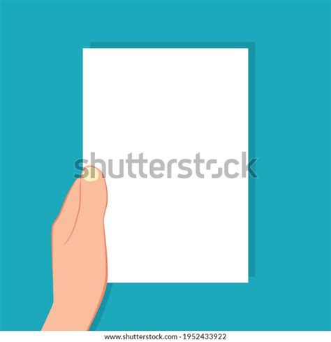 Hand Holding Blank Sheet Paper Vector Stock Vector Royalty Free