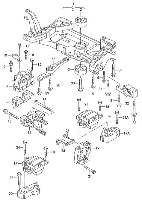 Volkswagen Sagitar (2012 - 2015) - mounting parts for engine and ...