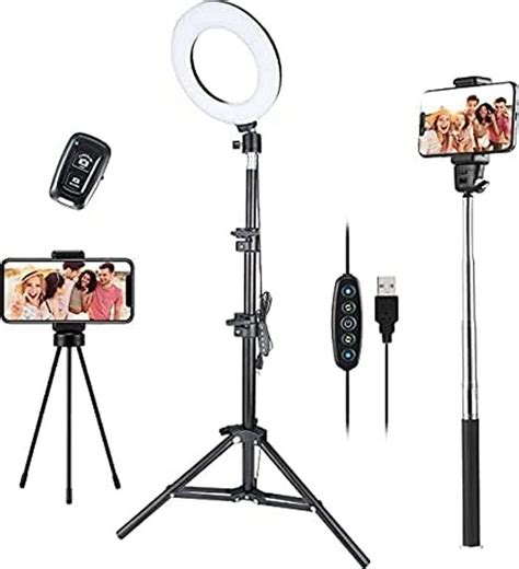 Victsing 6 Inch Selfie Ring Light With Tripod Stand 5 Color Mode 6