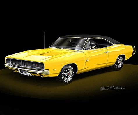 1969 Dodge Charger Art Prints Comes In 10 Different Exterior Etsy