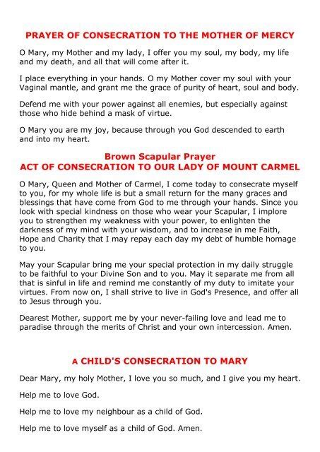 A Daily Consecration To The Blessed Virgin Mary Mgs Prayers