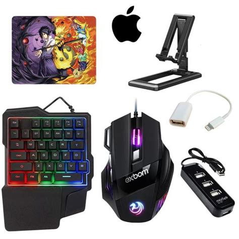 Kit Gamer Mobilador De M O Teclado Mouse Rgb P Celular Free Fire Cod