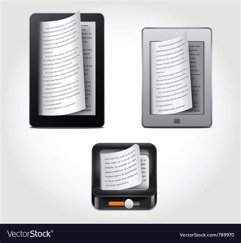 E Reader Icons Royalty Free Vector Image Vectorstock