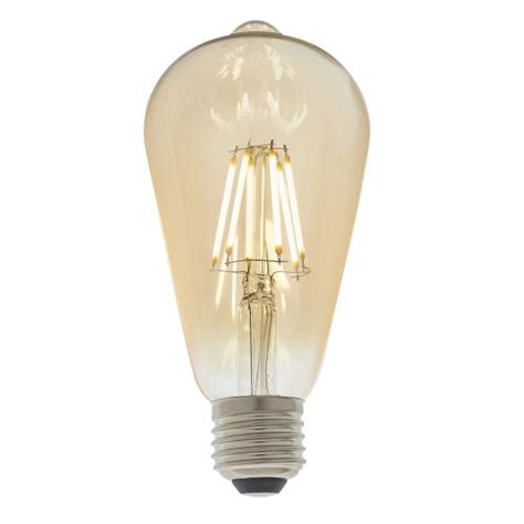 E Led Filament Pear W Warm White Amber Bulb