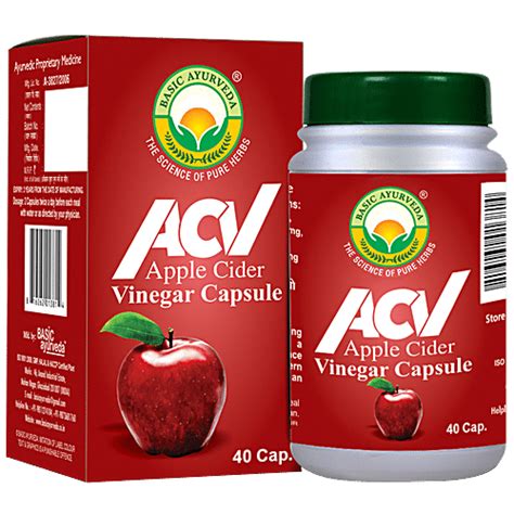 Buy Basic Ayurveda Apple Cider Vinegar Capsules Detoxifies Helps In Weight Loss Online At