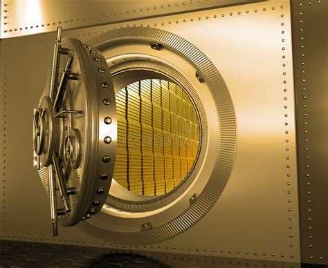 Safe With The Door Open Gold In The Vault Stock Illustration